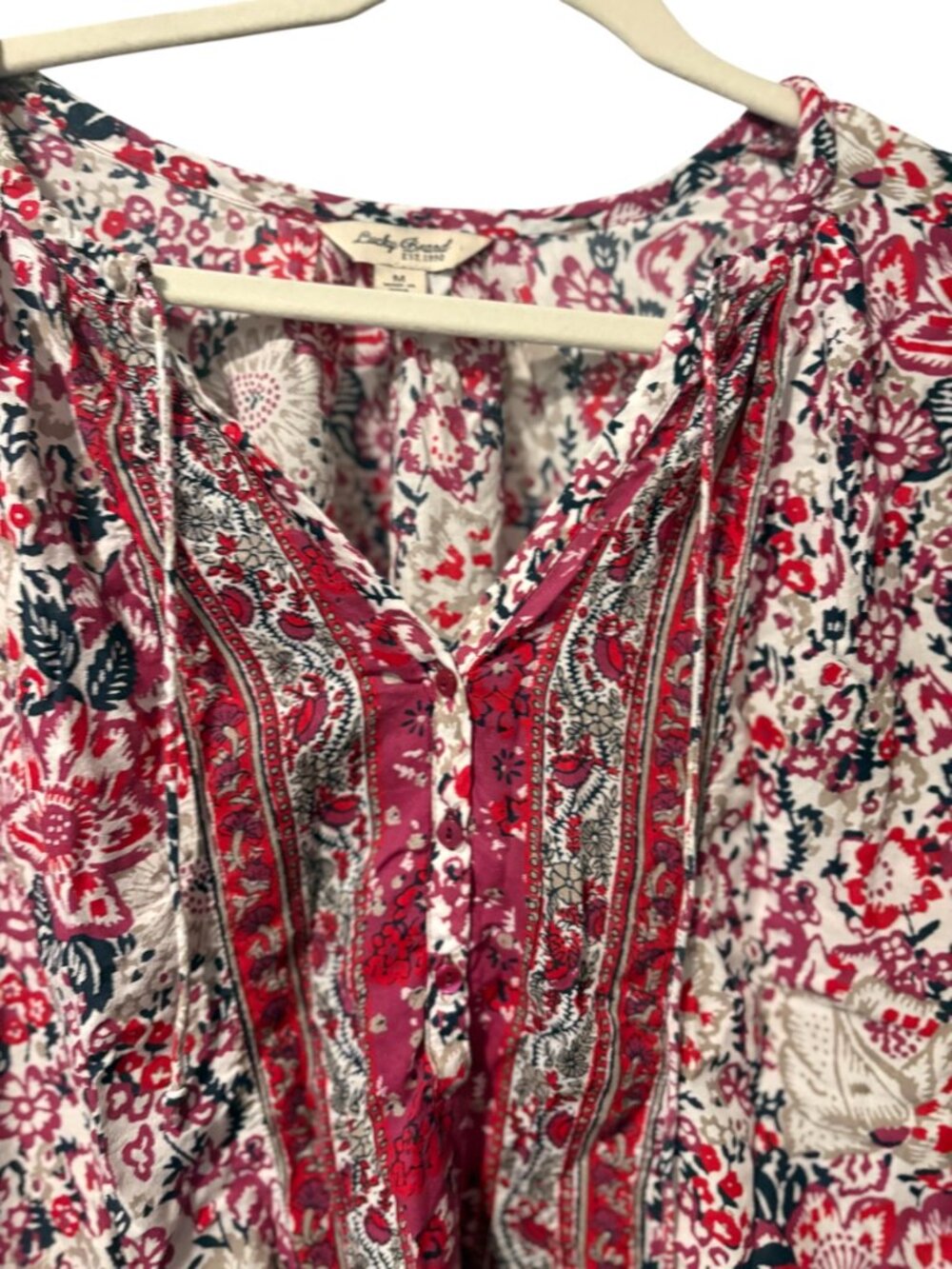 Lucky Brand Floral Peasant Blouse - Picture 6 of 8